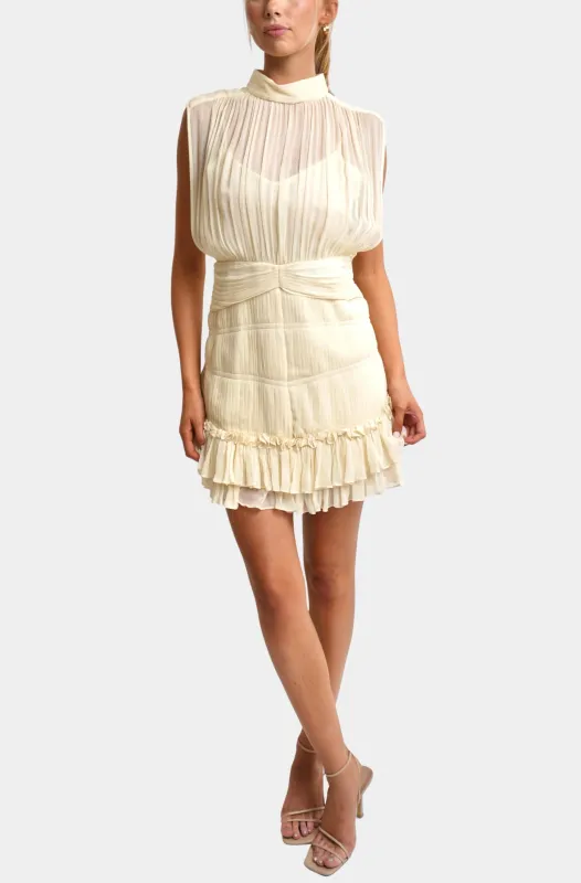 Strawberry Paris - Rachel Solid Mini Dress Ivory