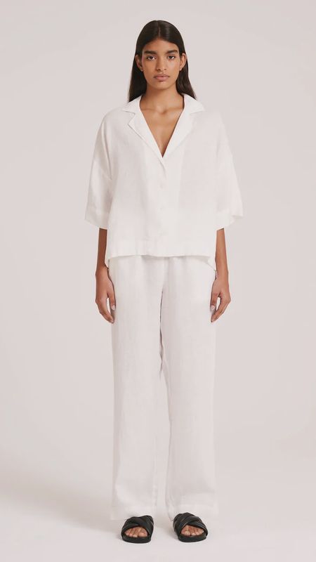 Nude Lucy - Marli Linen Pant White