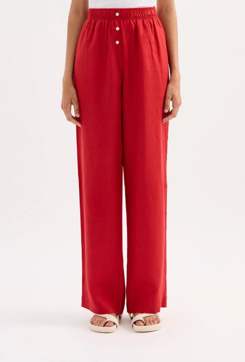Nude Lucy - Lounge Linen Pant Vermillion