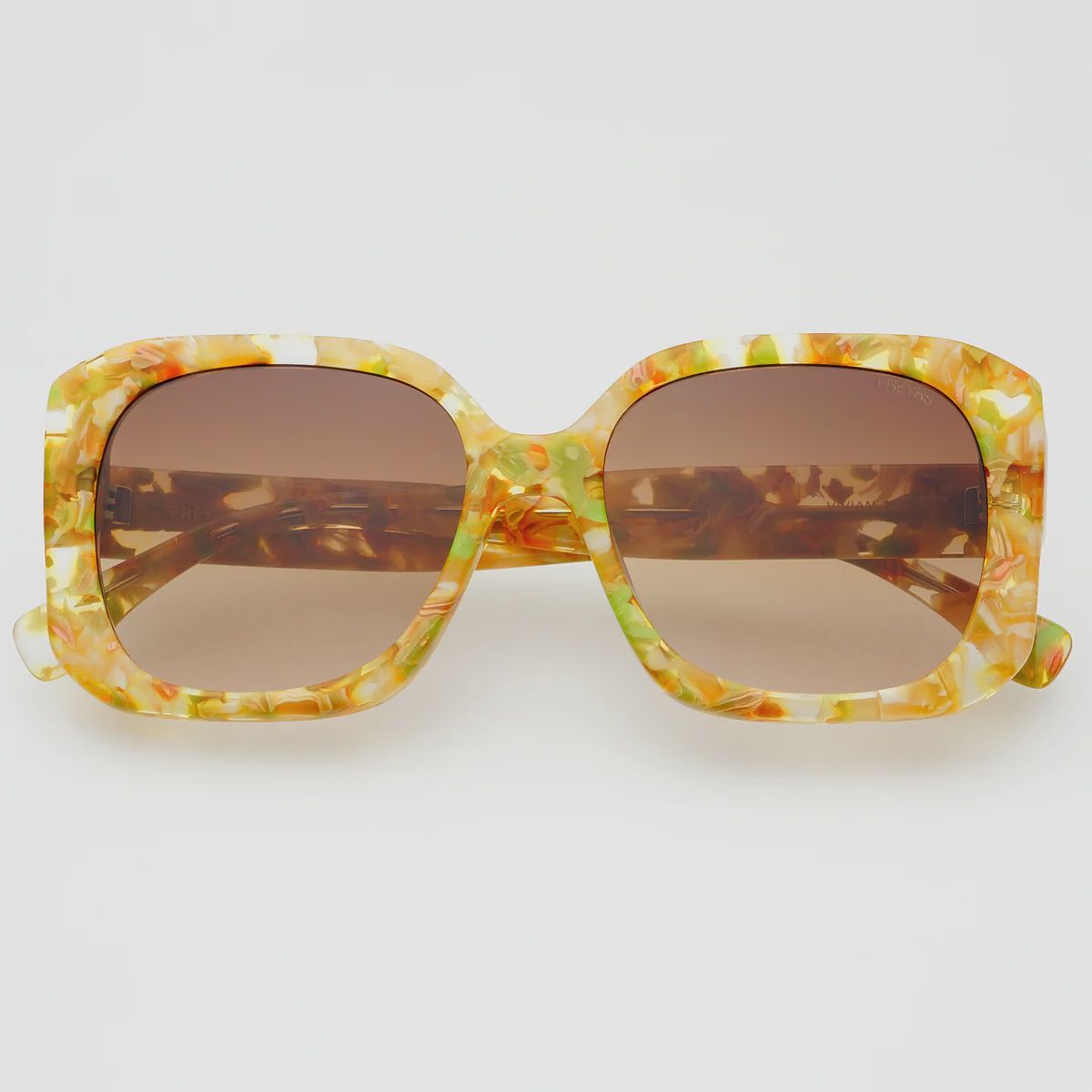 FREYRS Eyewear - Vivian Acetate Womens Octagonal Sunglasses - Yellow Tortoise