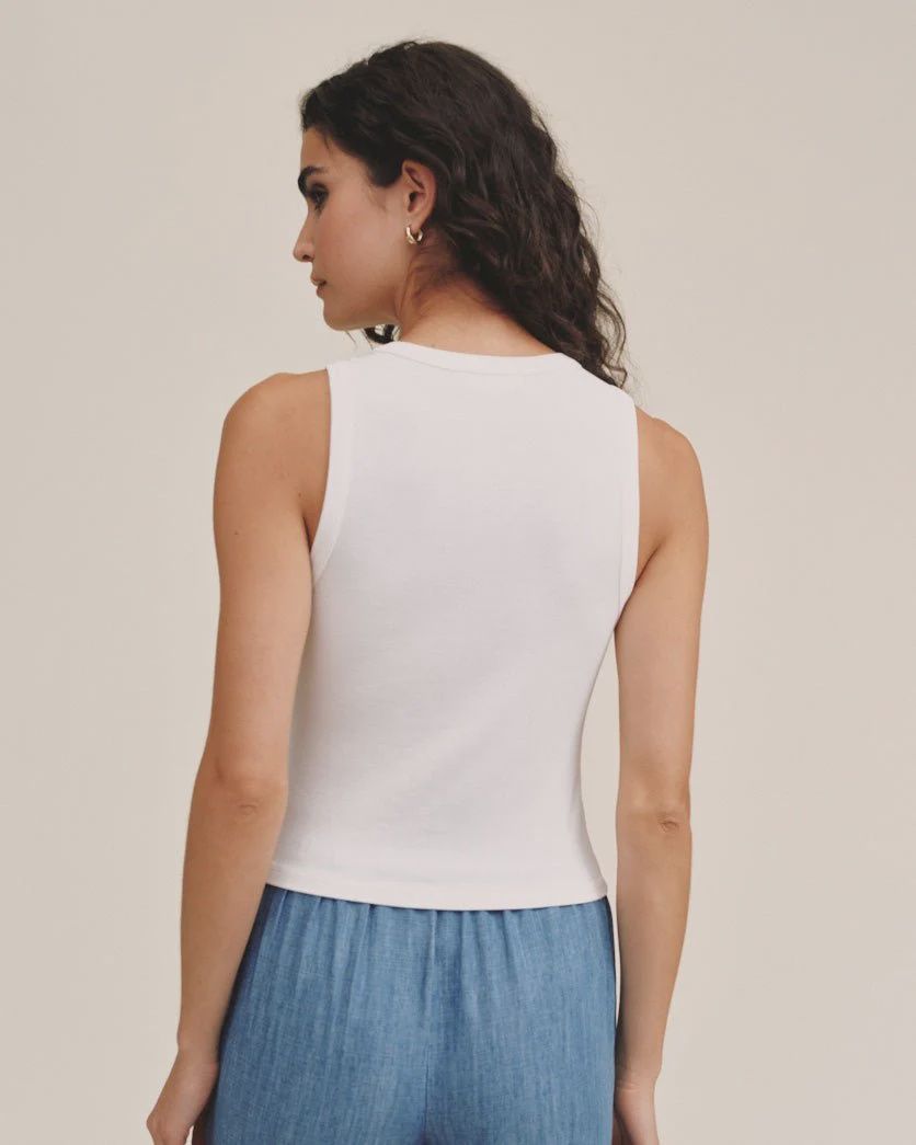 Bella Dahl - Sleeveless Placket Top White