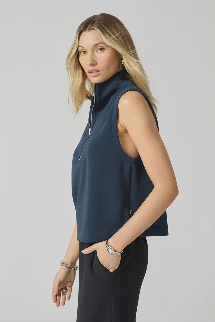 MPG Sport - Dreamweave Half Zip Mock Neck Navy Blazer