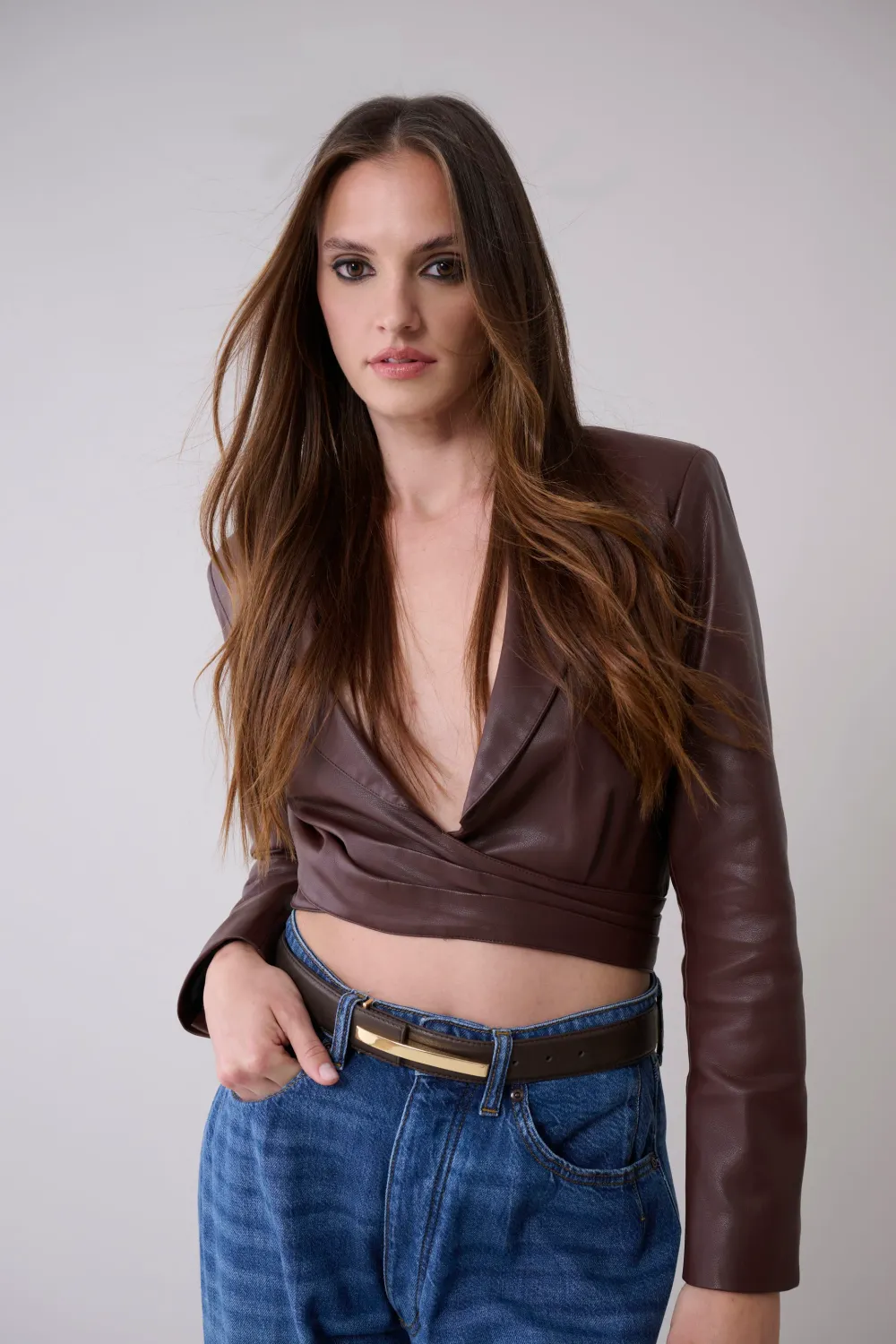 Laurel &amp; Gold - Rosewood Belt Chocolate/Gold