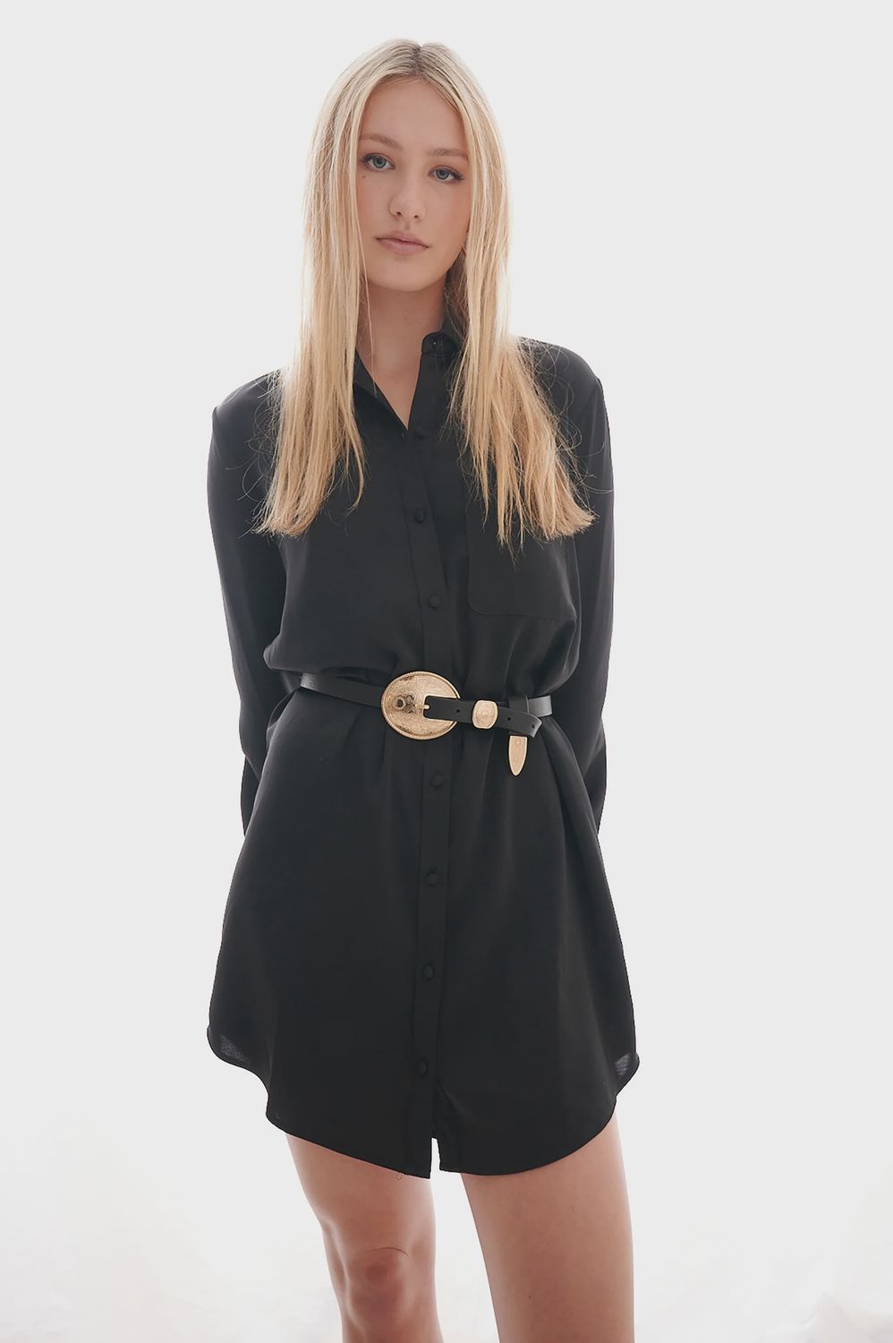 Laurel And Gold - Fairfax Belt Black/Satin Antique Brass
