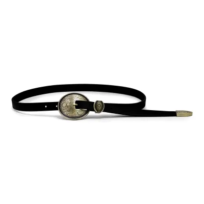 Laurel & Gold - Fairfax Belt Black/Satin Antique Brass