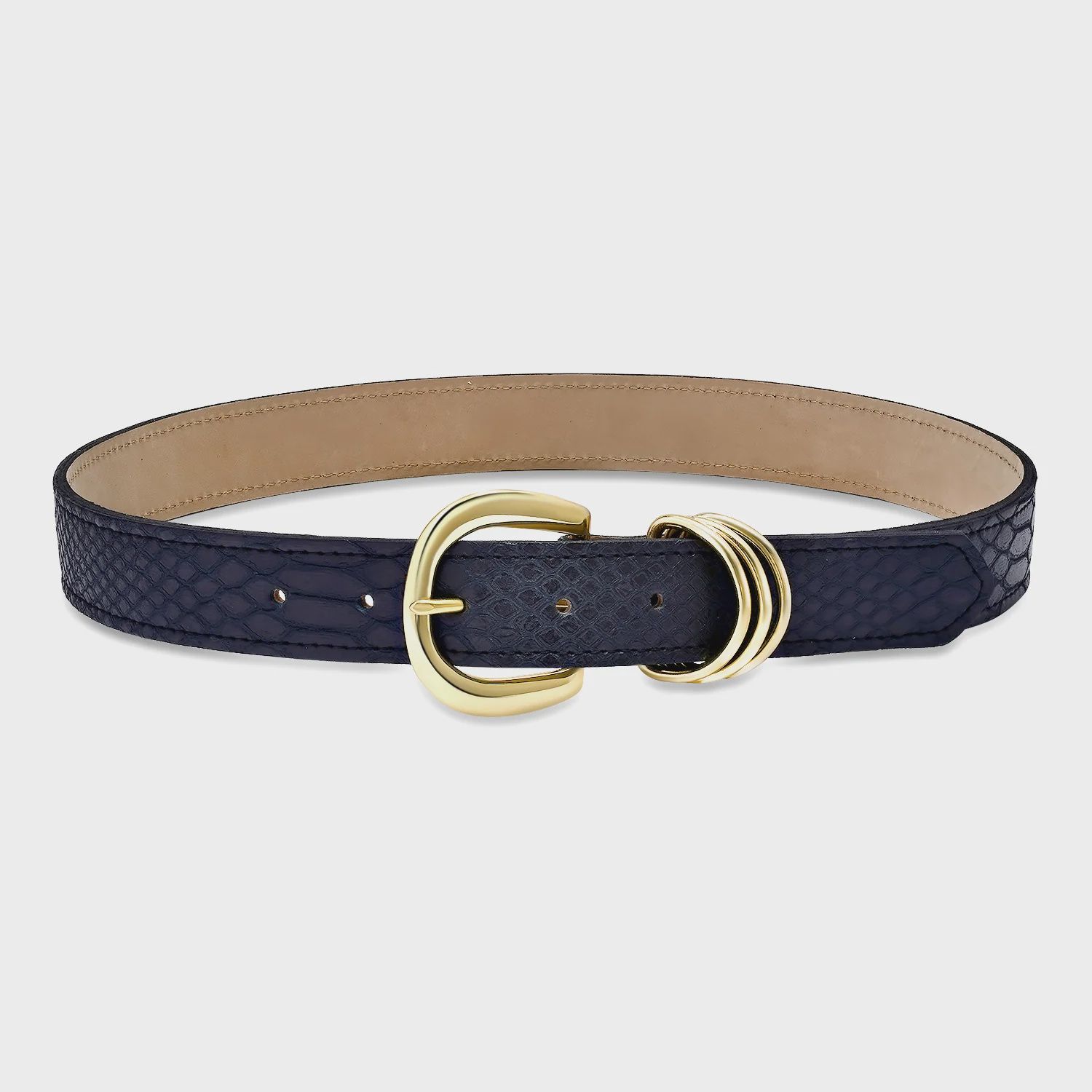 Laurel And Gold - Curson Belt Black Python/Brass