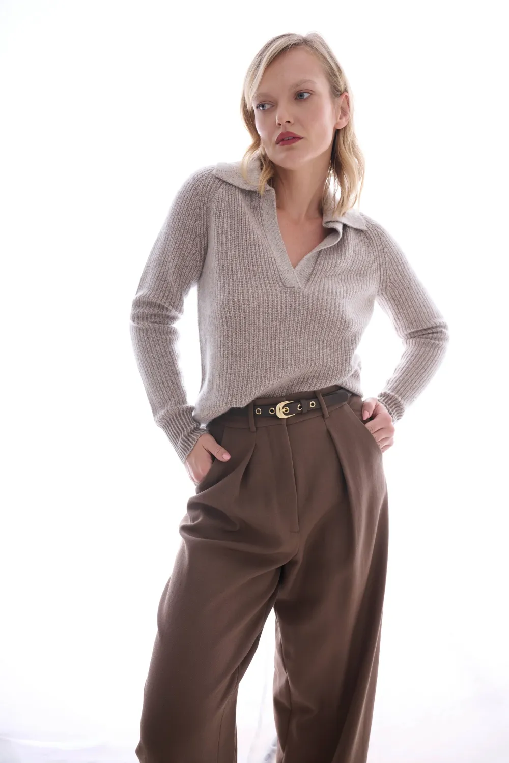 Laurel &amp; Gold - Sawtelle Belt Chocolate/Gold