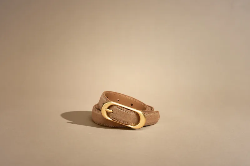 Sancia - Mira Belt Suede Leather Cashew