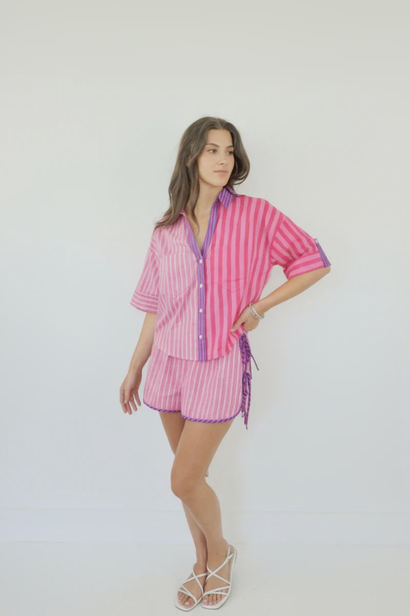 NIBI-MTK - Viola Shirt Pink Summer Stripe