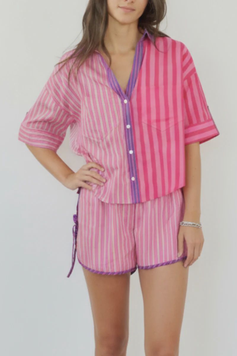 NIBI-MTK - Viola Shirt Pink Summer Stripe