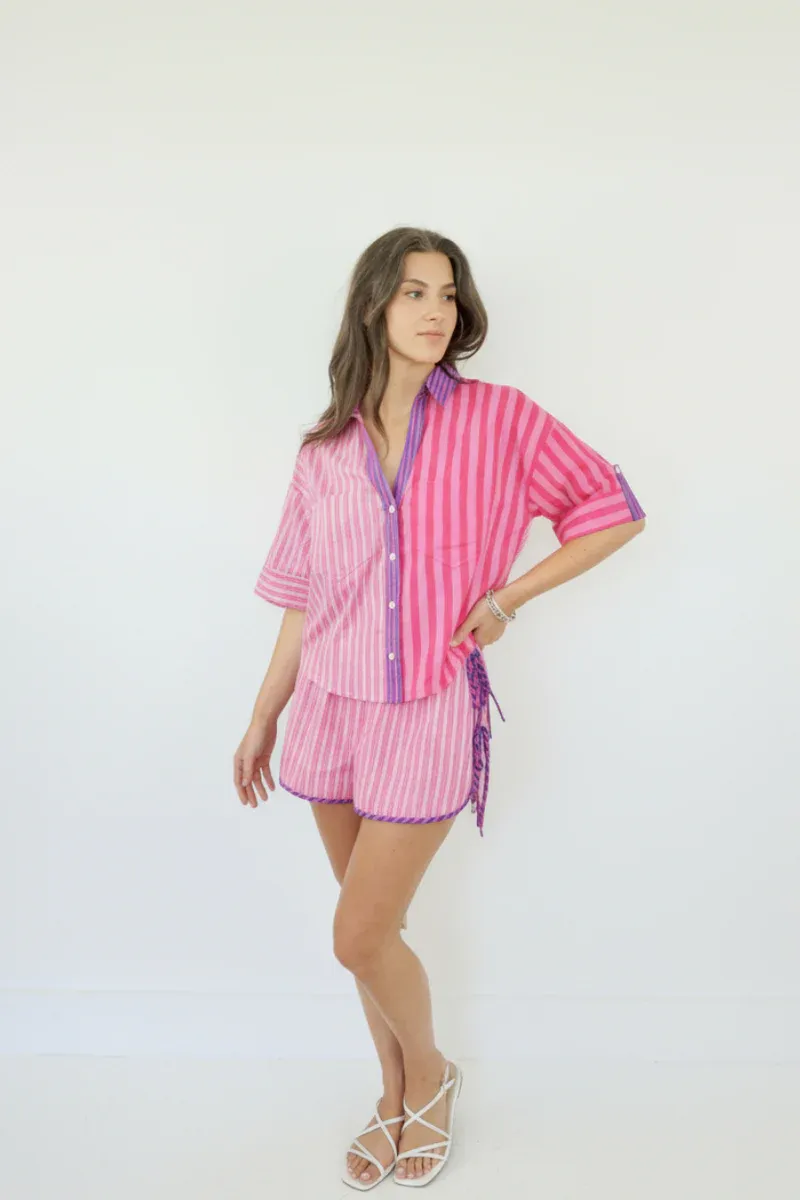 NIBI-MTK - Viola Shirt Pink Summer Stripe