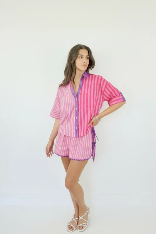NIBI-MTK - Viola Shirt Pink Summer Stripe