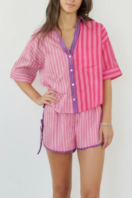 NIBI-MTK - Viola Shirt Pink Summer Stripe