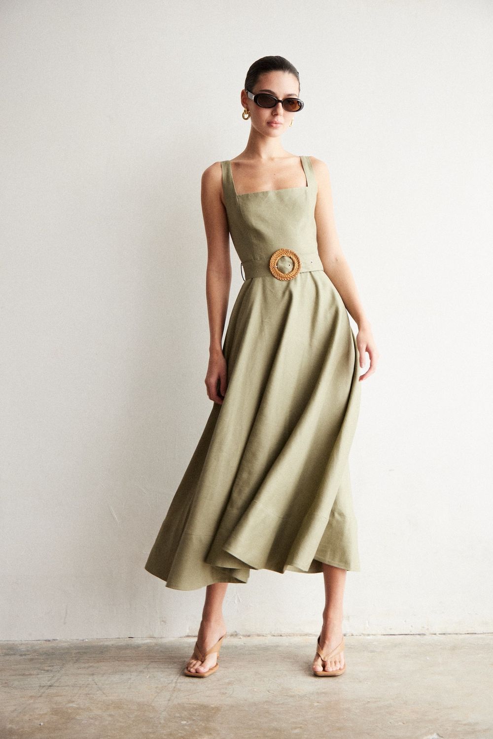 JS71 - Eloise Linen Blend Dress Sage
