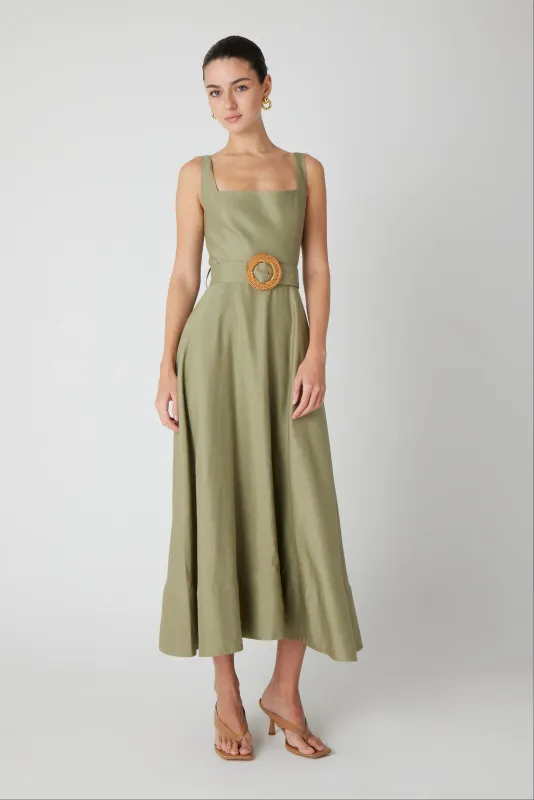 JS71 - Eloise Linen Blend Dress Sage