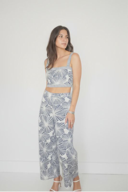 NIBI-MTK - Enzo Wide Leg Pant Blue Nova