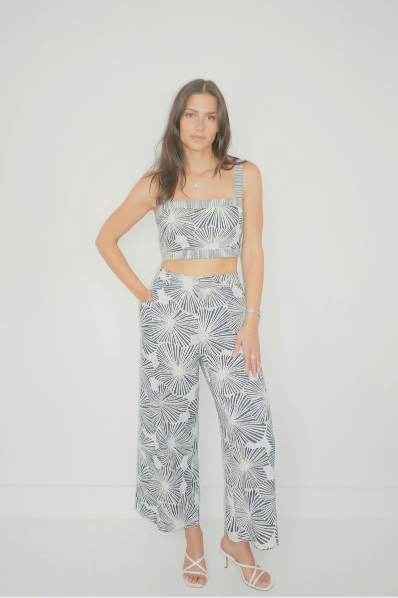 NIBI-MTK - Enzo Wide Leg Pant Blue Nova