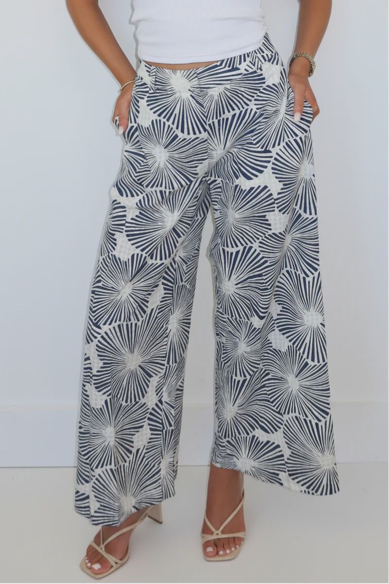 NIBI-MTK - Enzo Wide Leg Pant Blue Nova