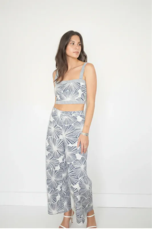 NIBI-MTK - Enzo Wide Leg Pant Blue Nova