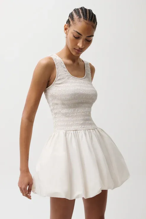 Pistola - Ilona Bubble Hem Dress Soft White