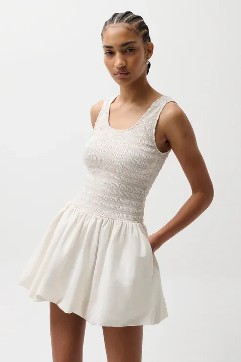 Pistola - Ilona Bubble Hem Dress Soft White