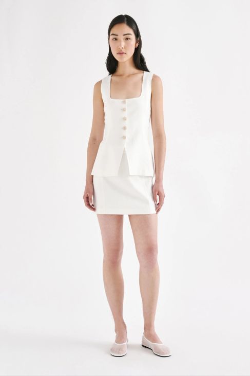 Nude Lucy - Clio Linen Mini Skirt White