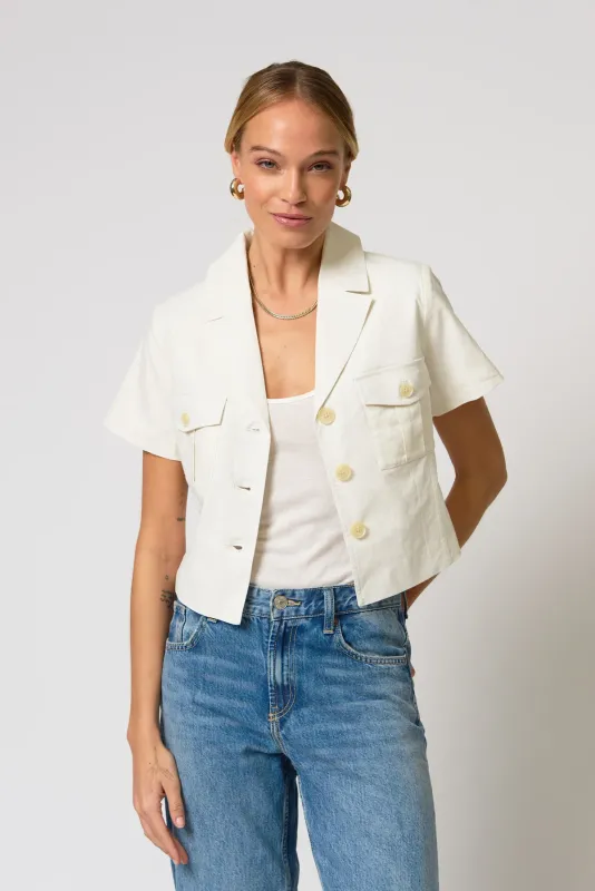 Central Park West - Ember Short Sleeve Blazer White