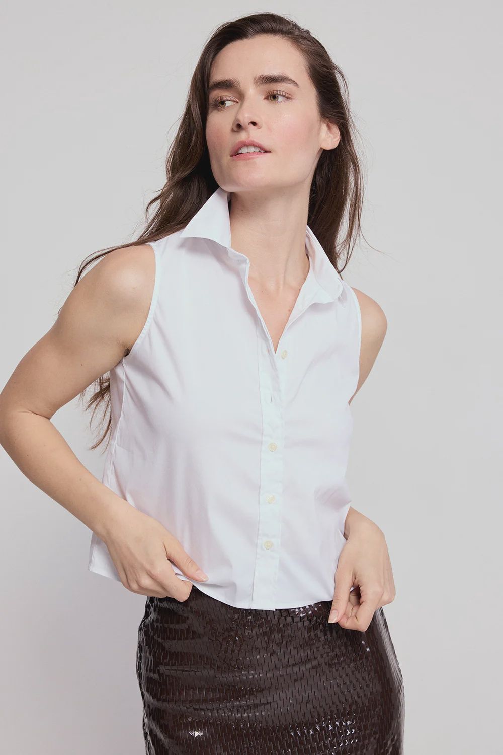 The Shirt - The Boxy Sleeveless Shirt White
