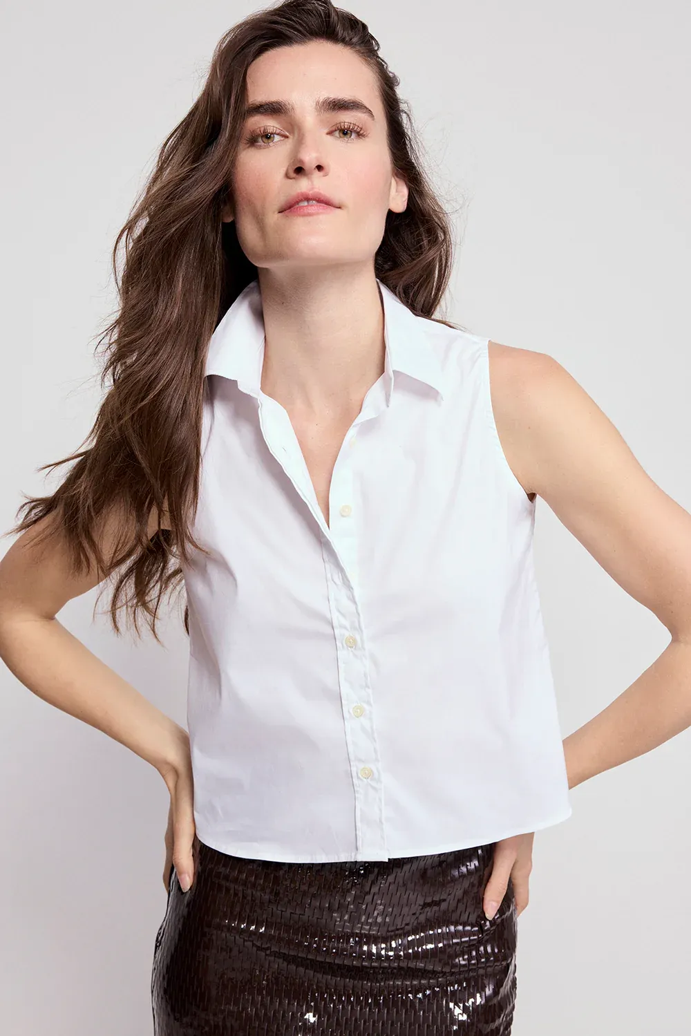 The Shirt - The Boxy Sleeveless Shirt White