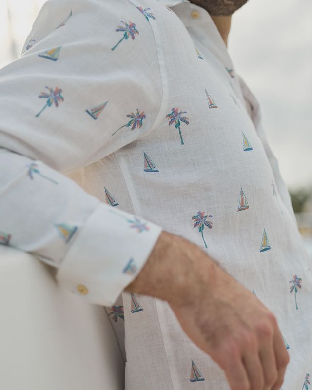 Kenny Flowers - Yacht Club Longsleeve Linen Shirt White