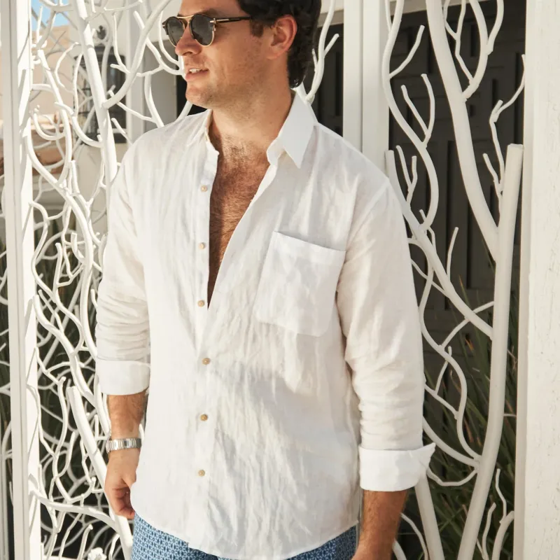 Kenny Flowers - The Casa Blanca Long Sleeve Linen Shirt
