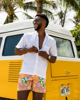 Kenny Flowers - The Casa Blanca Short Sleeve Linen Shirt