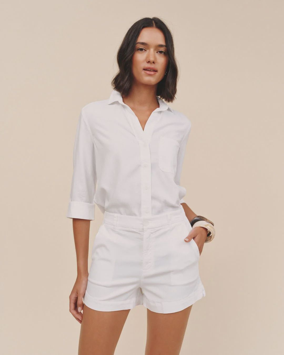 Bella Dahl - Slide Slit Tennis Short White