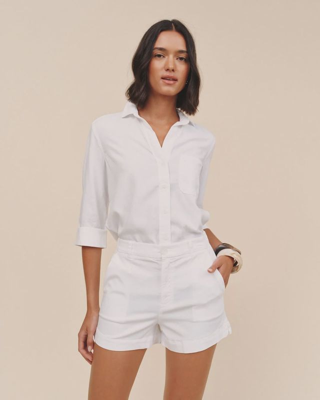 Bella Dahl - Slide Slit Tennis Short White