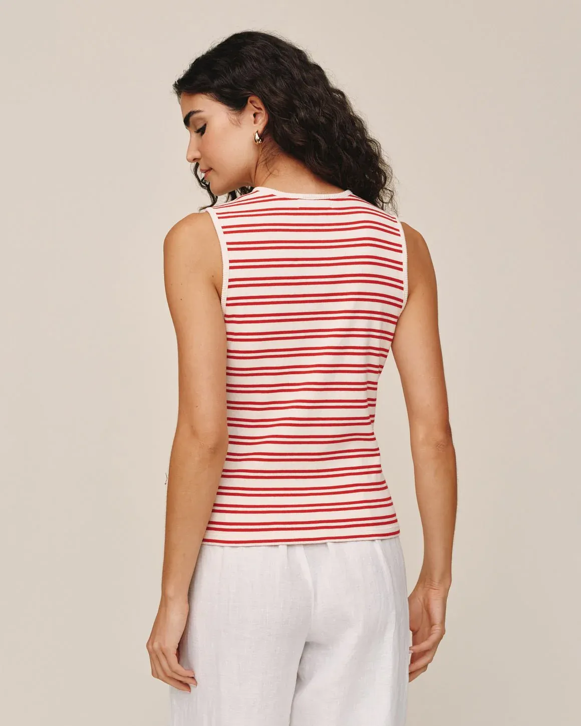 Bella Dahl - Sleeveless Fitted Button Down Top Sunset Sail