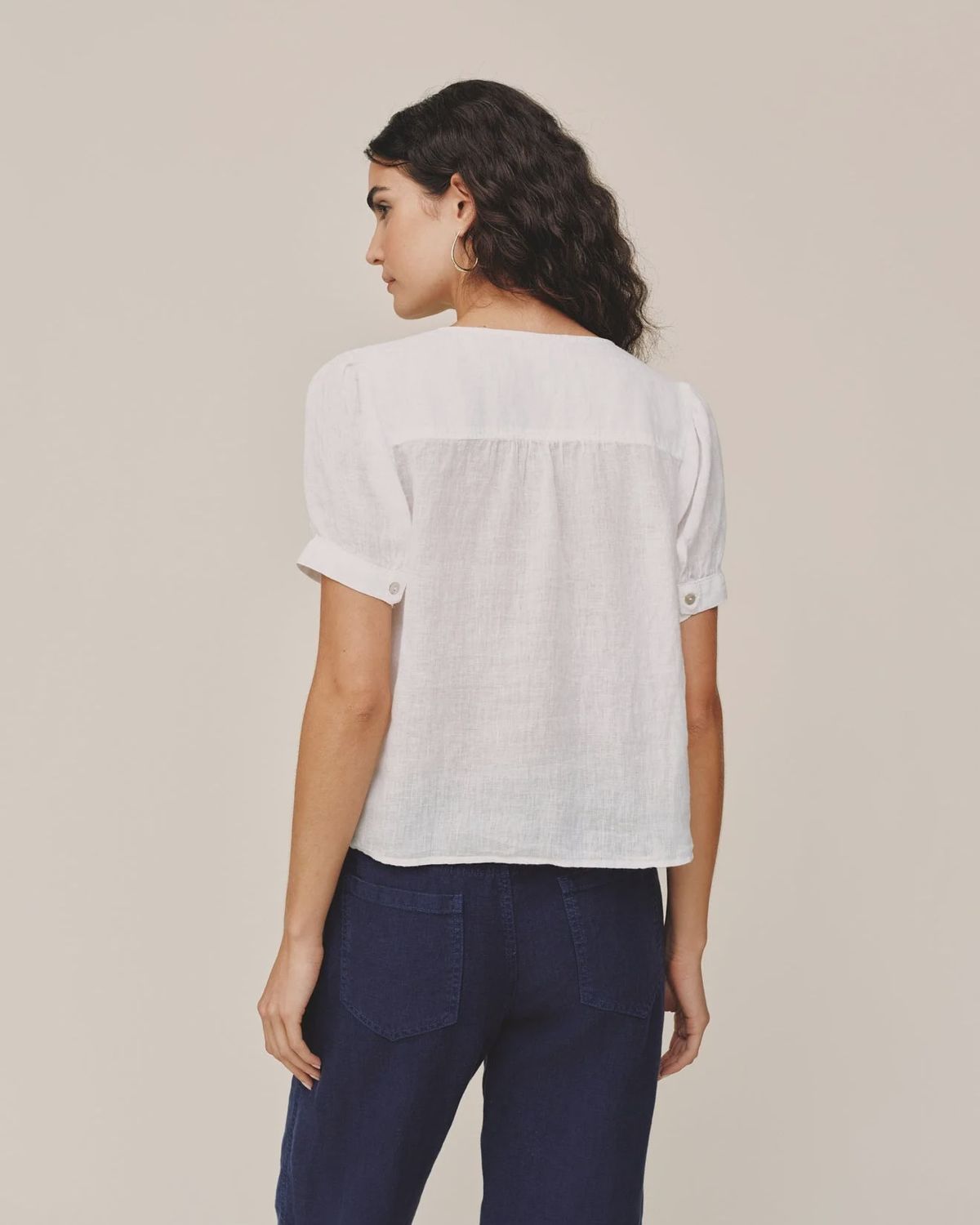 Bella Dahl - Short Sleeve Flowy Pullover Top White