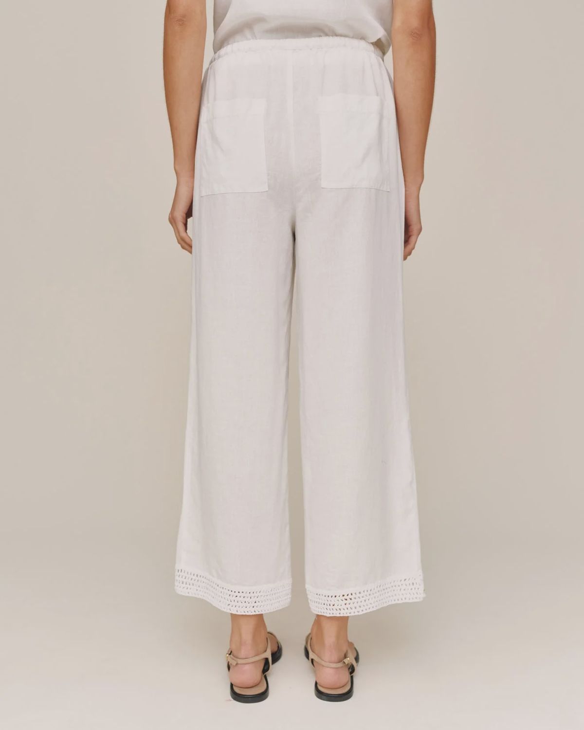 Bella Dahl - Crochet Edge Pant Ivory Sand