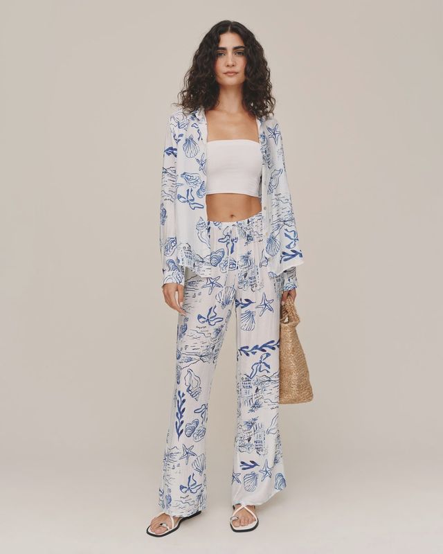 Bella Dahl - Wide Leg Beach Pant Riviera Print