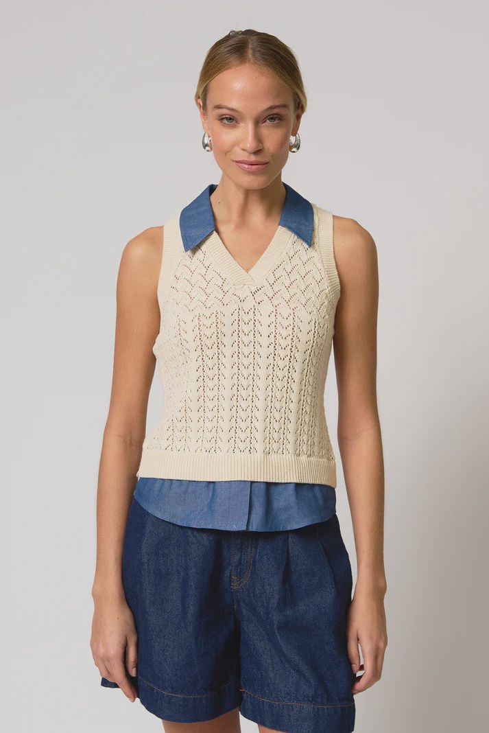 Central Park West - Hazel Pointelle Stitch Halter