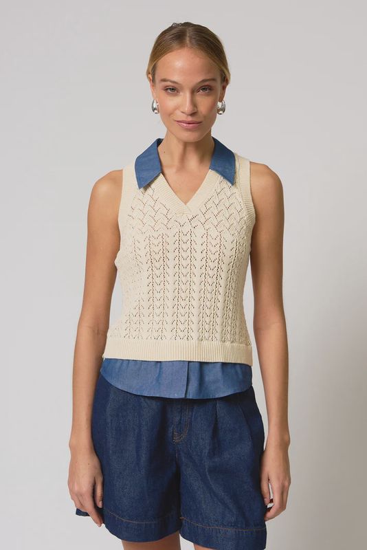 Central Park West - Hazel Pointelle Stitch Halter