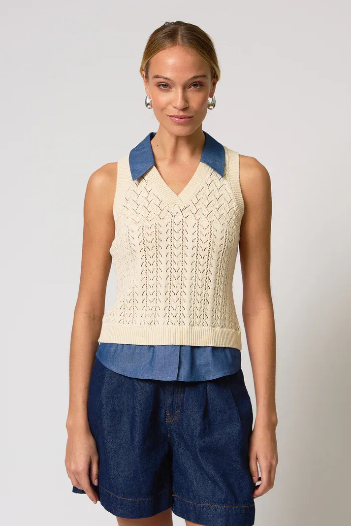 Central Park West - Hazel Pointelle Stitch Halter