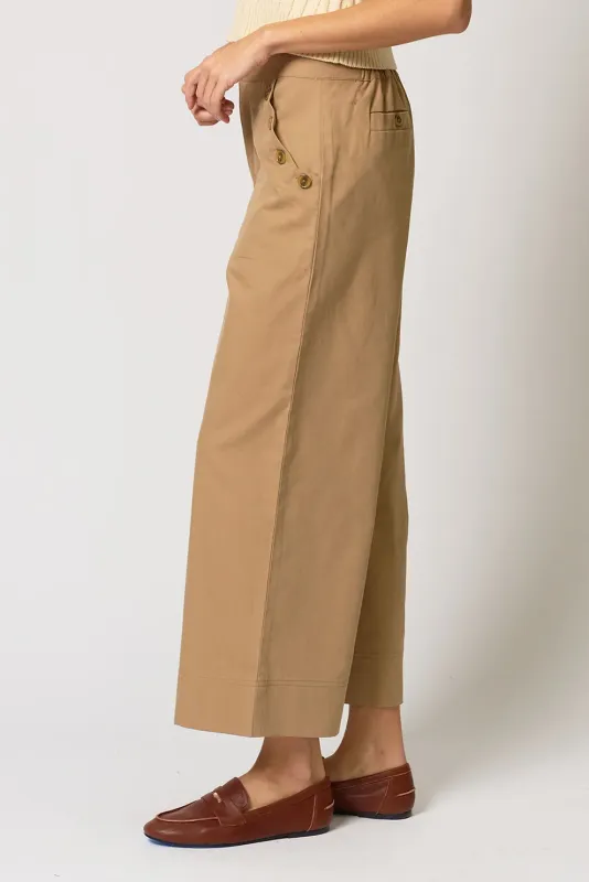 Central Park West - Dean Straight Leg Button Pant Khaki