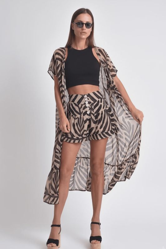 Muche Et Muchette - Vivi Kimono Leaves Print
