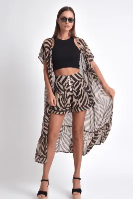 Muche Et Muchette - Vivi Kimono Leaves Print