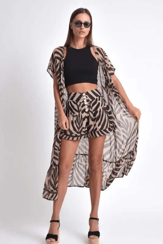 Muche Et Muchette - Vivi Kimono Leaves Print