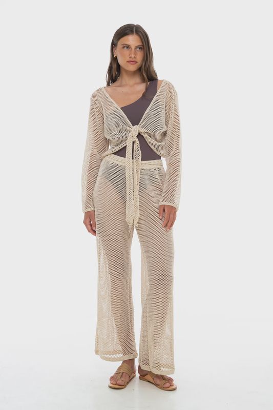 Phie Collective - Mesh Pant in Beige