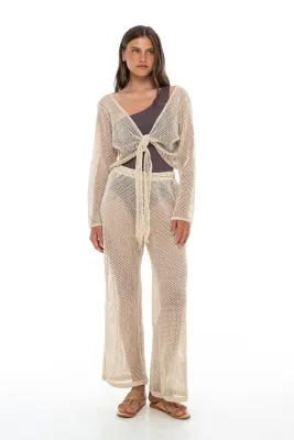 Phie Collective - Mesh Pant in Beige