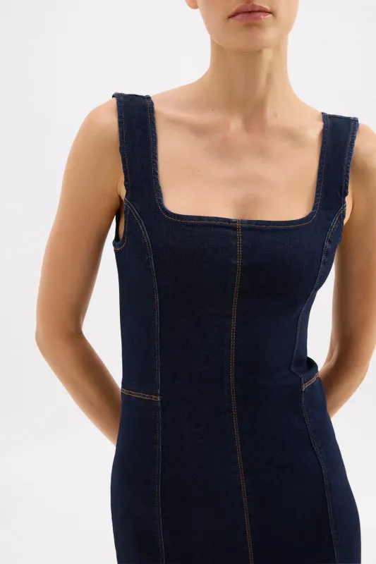 Nude Lucy - Vita Denim Maxi Dress Deep Blue