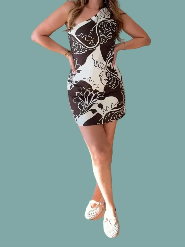 Nude Lucy - Isadora Mini Dress Brown/White