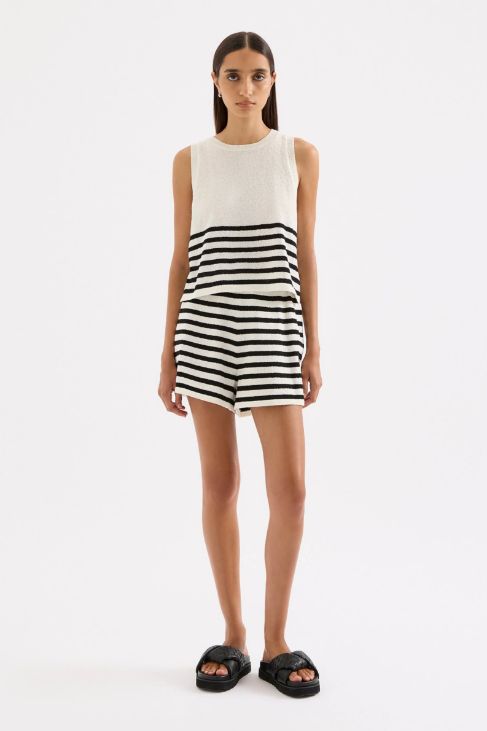 Nude Lucy - Marika Knit Short Walnut Stripe